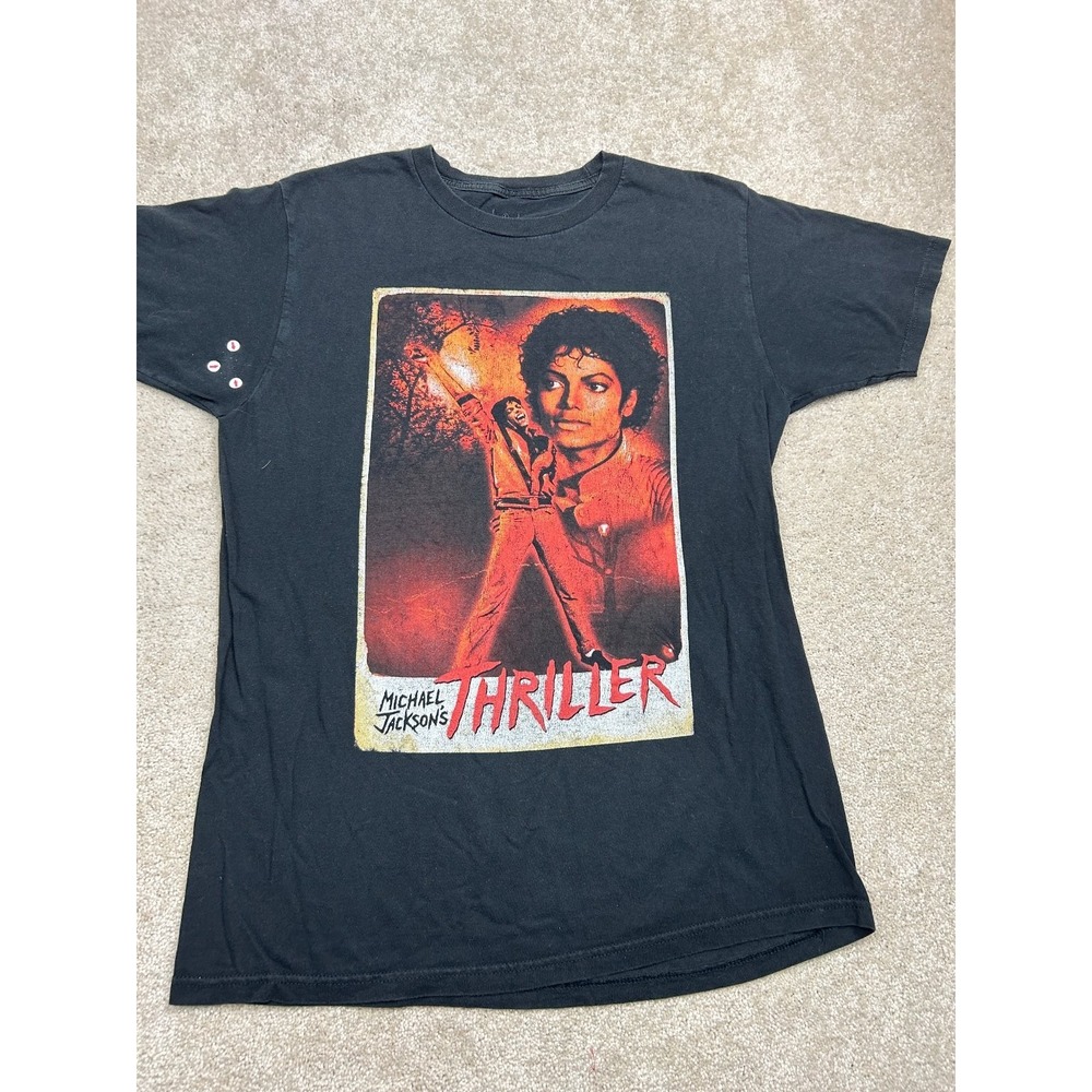 Michael Jackson Thriller Men's Black Medium M Graphic Print Cotton T-Shirt